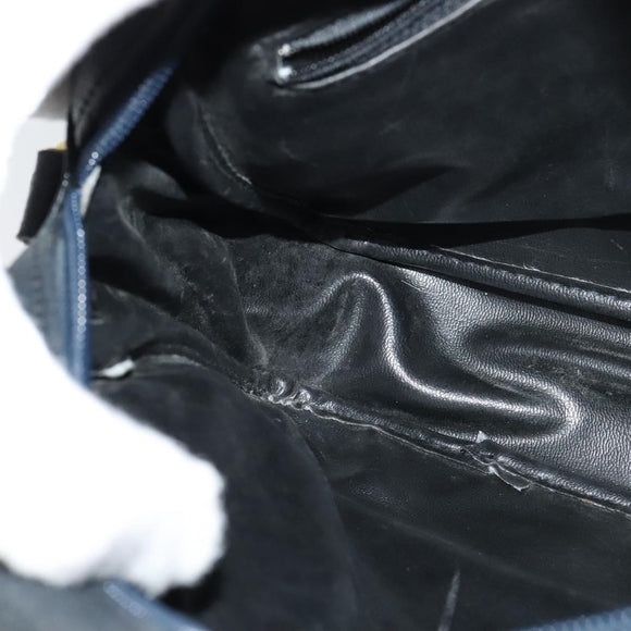 BURBERRY Nova Check Hand Bag Canvas Navy Auth JB069