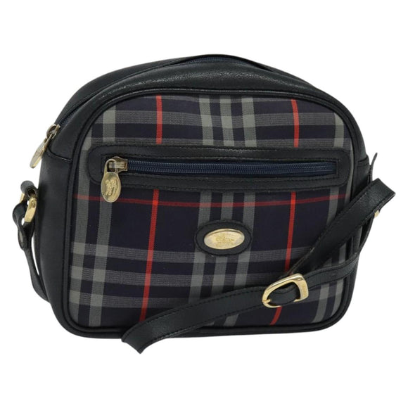 BURBERRY Nova Check Hand Bag Canvas Navy Auth JB069