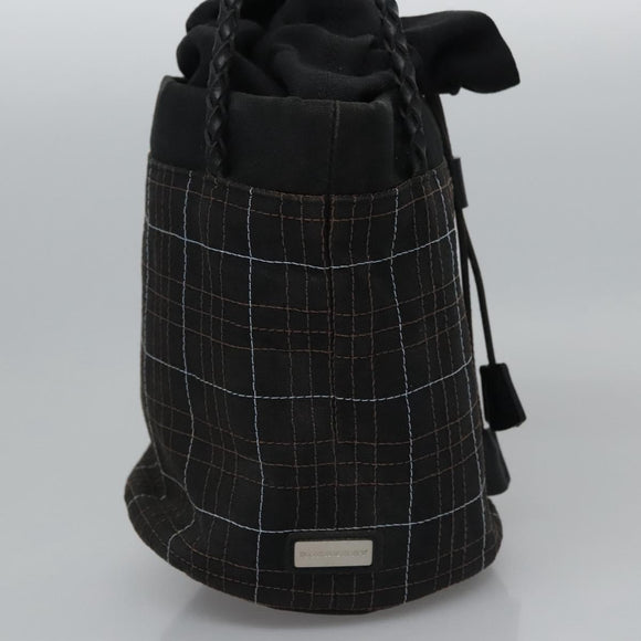 BURBERRY Nova Check Hand Bag Canvas Navy Auth JB069