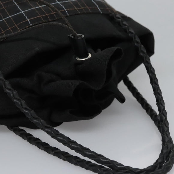 BURBERRY Nova Check Hand Bag Canvas Navy Auth JB069