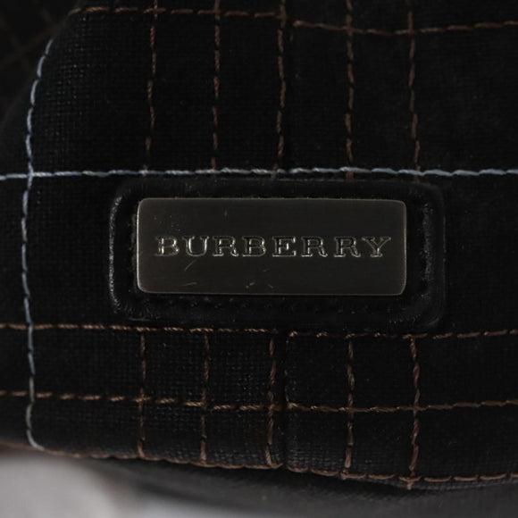 BURBERRY Nova Check Hand Bag Canvas Navy Auth JB069