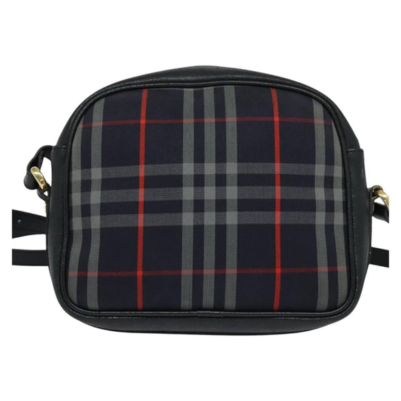 BURBERRY Nova Check Hand Bag Canvas Navy Auth JB069