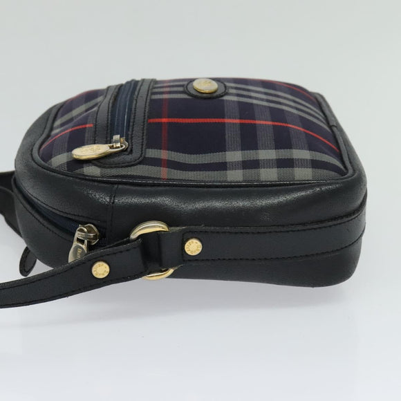 BURBERRY Nova Check Hand Bag Canvas Navy Auth JB069
