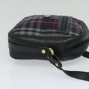 BURBERRY Nova Check Hand Bag Canvas Navy Auth JB069-5