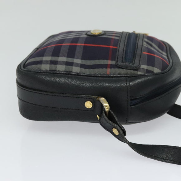 BURBERRY Nova Check Hand Bag Canvas Navy Auth JB069