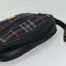 BURBERRY Nova Check Hand Bag Canvas Navy Auth JB069-6