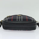BURBERRY Nova Check Hand Bag Canvas Navy Auth JB069-9