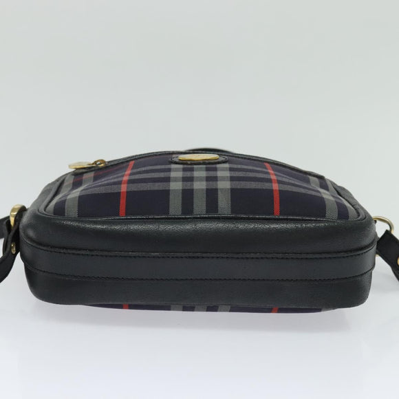 BURBERRY Nova Check Hand Bag Canvas Navy Auth JB069