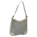 CELINE C Macadam Canvas Shoulder Bag Gray Auth JB071-1