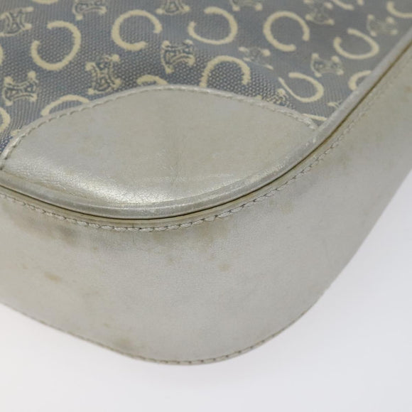 CELINE C Macadam Canvas Shoulder Bag Gray Auth JB071