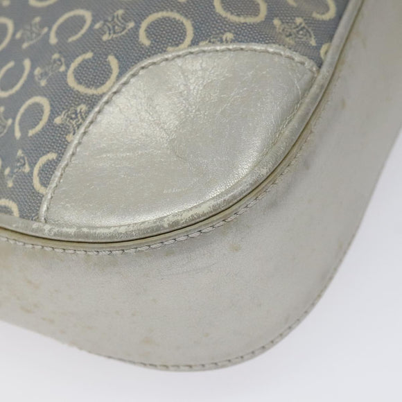 CELINE C Macadam Canvas Shoulder Bag Gray Auth JB071