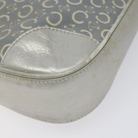 CELINE C Macadam Canvas Shoulder Bag Gray Auth JB071