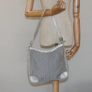CELINE C Macadam Canvas Shoulder Bag Gray Auth JB071-22