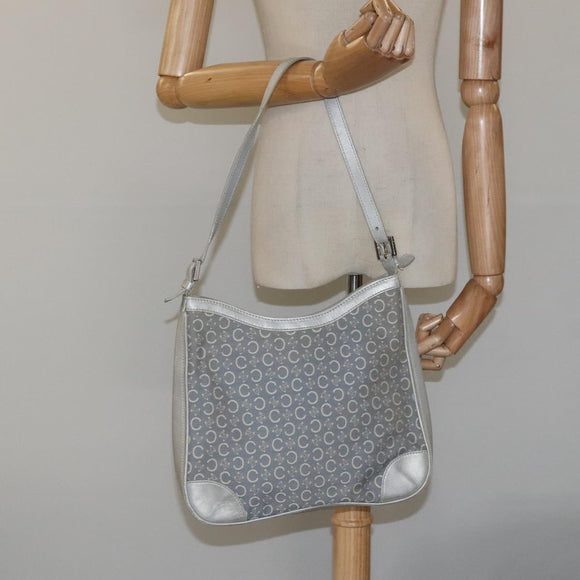 CELINE C Macadam Canvas Shoulder Bag Gray Auth JB071