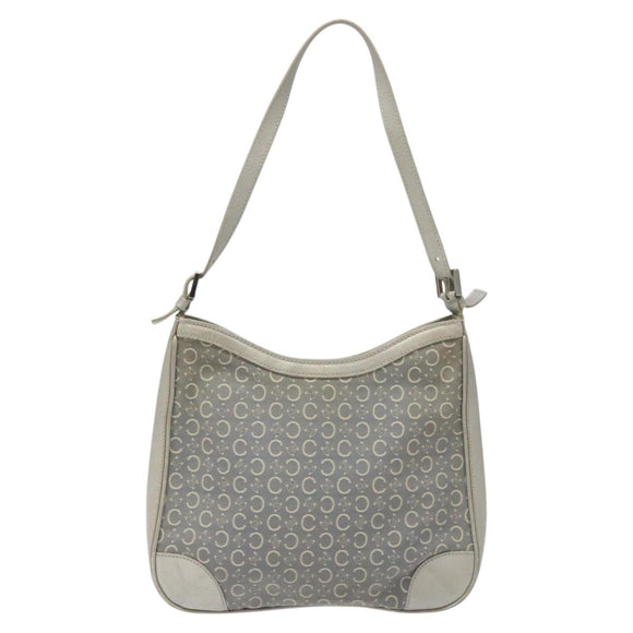 CELINE C Macadam Canvas Shoulder Bag Gray Auth JB071