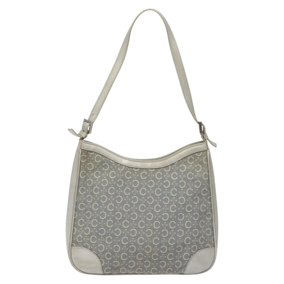 CELINE C Macadam Canvas Shoulder Bag Gray Auth JB071