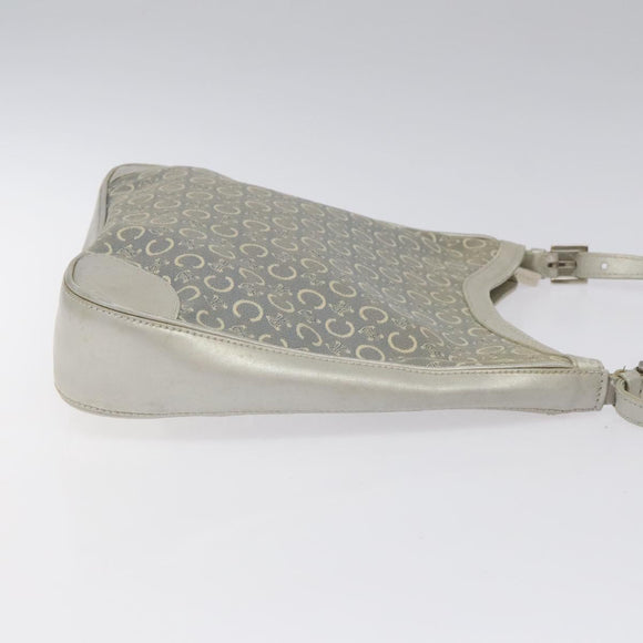 CELINE C Macadam Canvas Shoulder Bag Gray Auth JB071