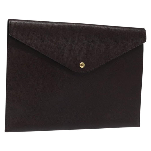 LOUIS VUITTON Taiga Document Case Clutch Bag Acajou M99087 LV Auth JB083