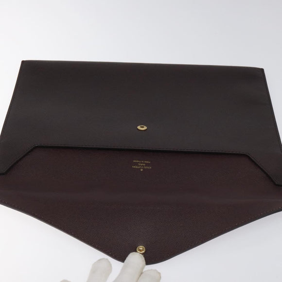 LOUIS VUITTON Taiga Document Case Clutch Bag Acajou M99087 LV Auth JB083