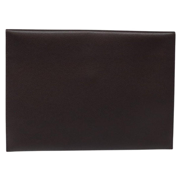 LOUIS VUITTON Taiga Document Case Clutch Bag Acajou M99087 LV Auth JB083