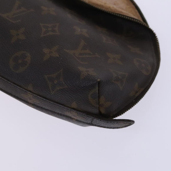 LOUIS VUITTON Monogram Trousse Demi Ronde Cosmetic Pouch M47520 LV Auth JB085
