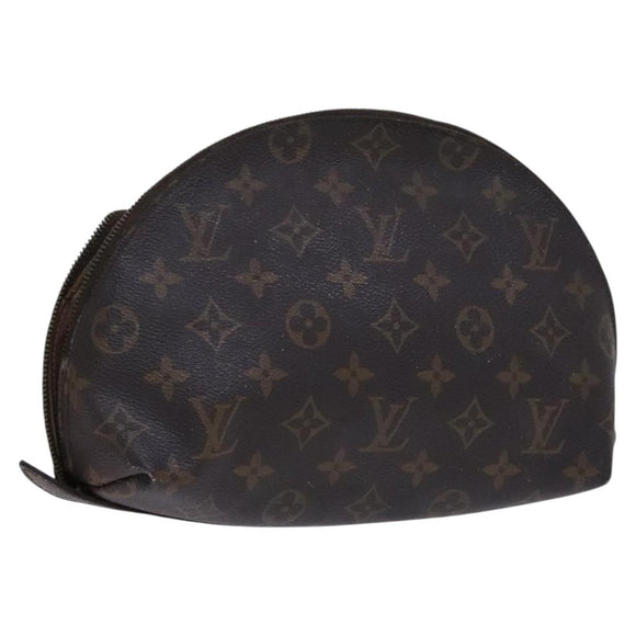 LOUIS VUITTON Monogram Trousse Demi Ronde Cosmetic Pouch M47520 LV Auth JB085