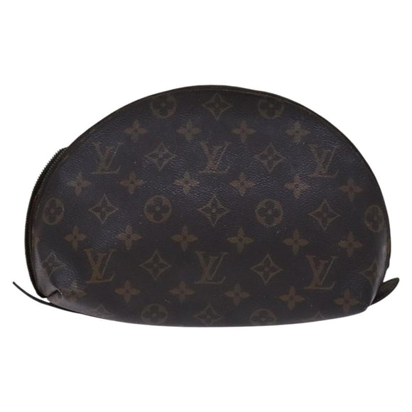 LOUIS VUITTON Monogram Trousse Demi Ronde Cosmetic Pouch M47520 LV Auth JB085
