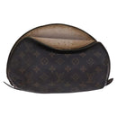 LOUIS VUITTON Monogram Trousse Demi Ronde Cosmetic Pouch M47520 LV Auth JB085-2