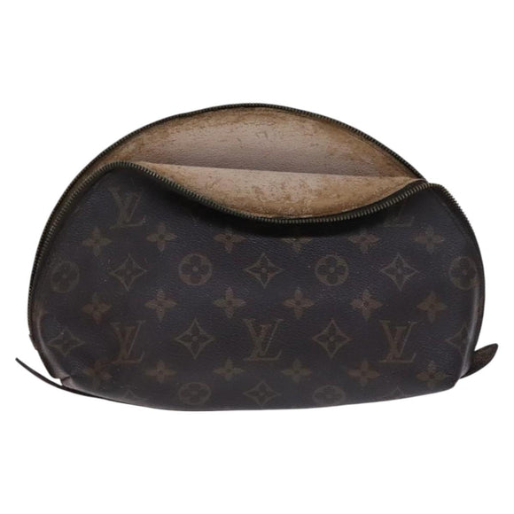 LOUIS VUITTON Monogram Trousse Demi Ronde Cosmetic Pouch M47520 LV Auth JB085