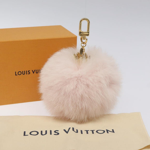 LOUIS VUITTON Fuzzy Bubble Key Holder Pink Gold M67371 LV Auth JB089A