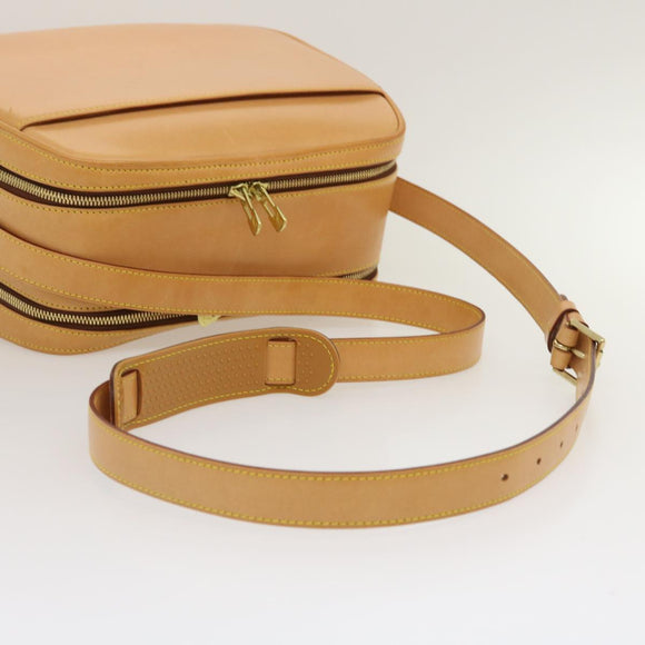LOUIS VUITTON Nomad Leather Reporter PM Shoulder Bag SPO Beige LV Auth ai626SAV