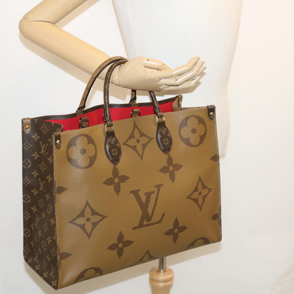 LOUIS VUITTON Monogram Reverse Giant On The go GM Tote Bag M45320 Auth ai595S