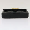 CHANEL Matelasse Shoulder Bag Lamb Skin Black Gold CC Auth jk1831-5