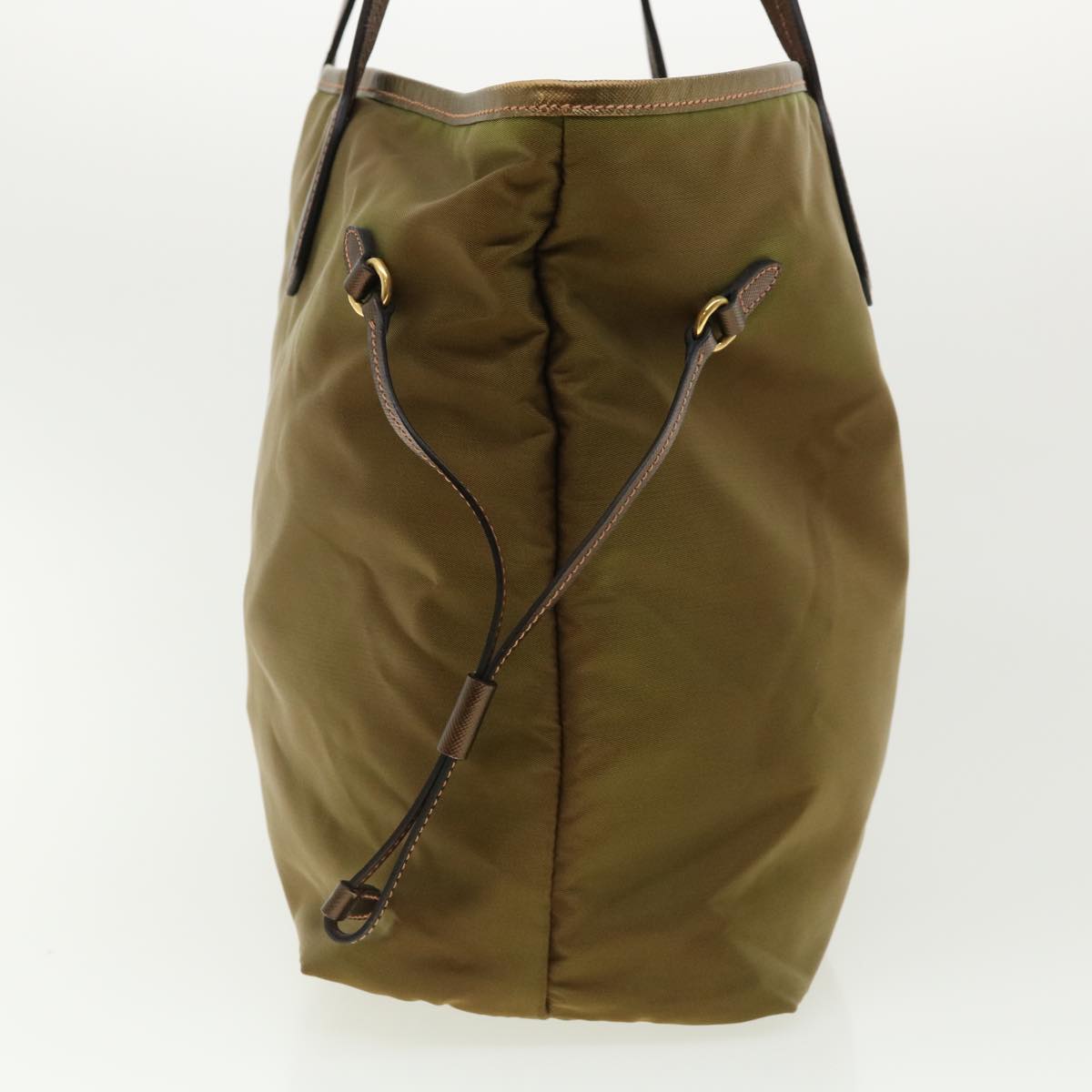 PRADA Tote Bag Nylon Khaki Auth jk2984