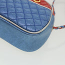 GUCCI Horsebit Pochette Shoulder Bag Lamb Skin Red Blue 534951 Auth 34948-14