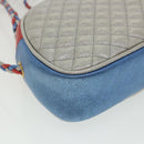 GUCCI Horsebit Pochette Shoulder Bag Lamb Skin Red Blue 534951 Auth 34948-17