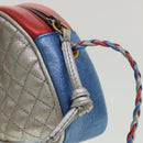 GUCCI Horsebit Pochette Shoulder Bag Lamb Skin Red Blue 534951 Auth 34948-8