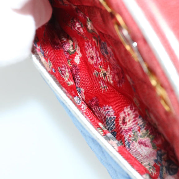 GUCCI Horsebit Pochette Shoulder Bag Lamb Skin Red Blue 534951 Auth 34948