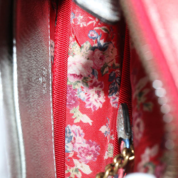 GUCCI Horsebit Pochette Shoulder Bag Lamb Skin Red Blue 534951 Auth 34948