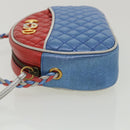 GUCCI Horsebit Pochette Shoulder Bag Lamb Skin Red Blue 534951 Auth 34948-4