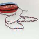 GUCCI Horsebit Pochette Shoulder Bag Lamb Skin Red Blue 534951 Auth 34948-7