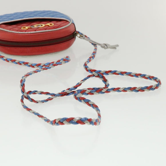 GUCCI Horsebit Pochette Schoudertas Lamsleer Rood Blauw 534951 Authentiek 34948