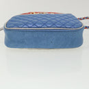 GUCCI Horsebit Pochette Shoulder Bag Lamb Skin Red Blue 534951 Auth 34948-5