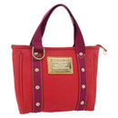 LOUIS VUITTON Antigua Kava PM Tote Bag Canvas Rouge M40037 LV Auth ka001-1