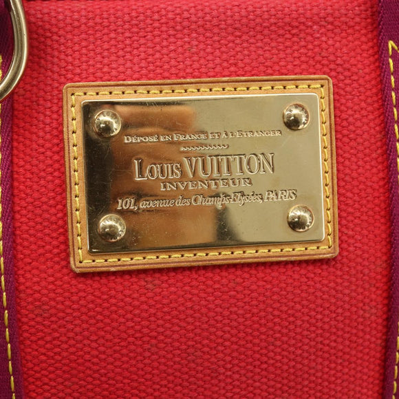 LOUIS VUITTON Antigua Kava PM Tote Bag Canvas Rouge M40037 LV Auth ka001