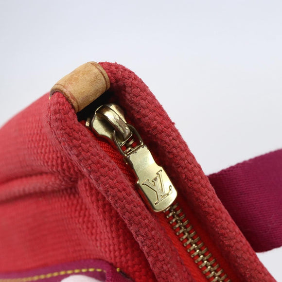 LOUIS VUITTON Antigua Kava PM Tote Bag Canvas Rouge M40037 LV Auth ka001