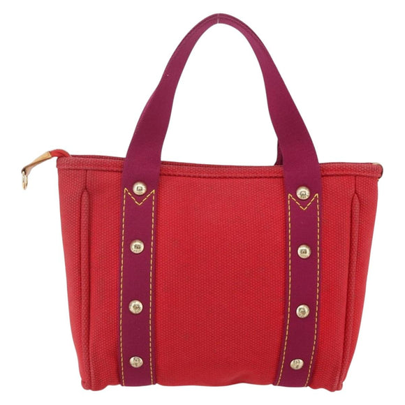 LOUIS VUITTON Antigua Kava PM Tote Bag Canvas Rouge M40037 LV Auth ka001