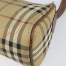 Burberrys Nova Check Shoulder Bag PVC Beige Gold Auth ka004-12