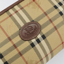 Burberrys Nova Check Shoulder Bag PVC Beige Gold Auth ka004-15