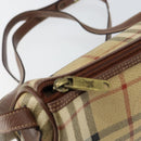 Burberrys Nova Check Shoulder Bag PVC Beige Gold Auth ka004-16